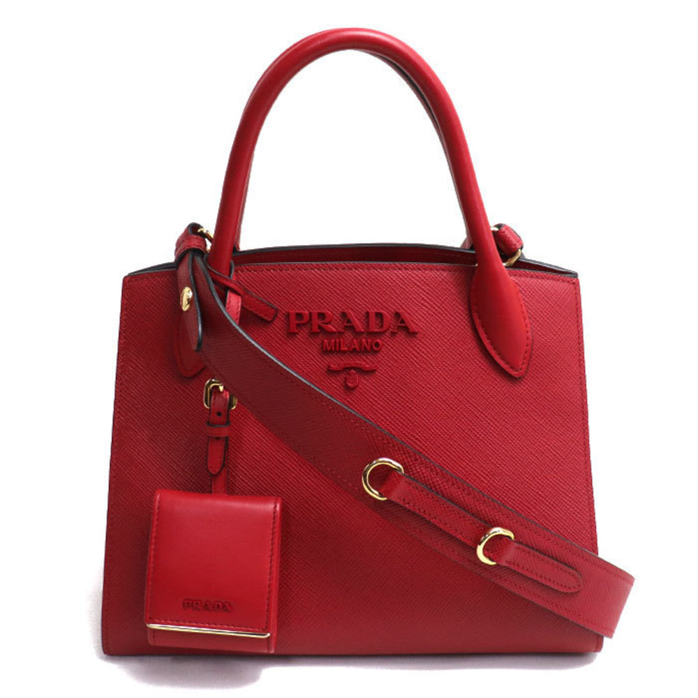Prada Monochrome Small 2Way Shoulder Bag Red